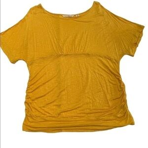 DEREK Heart gold top empire waist with side ruching 3X